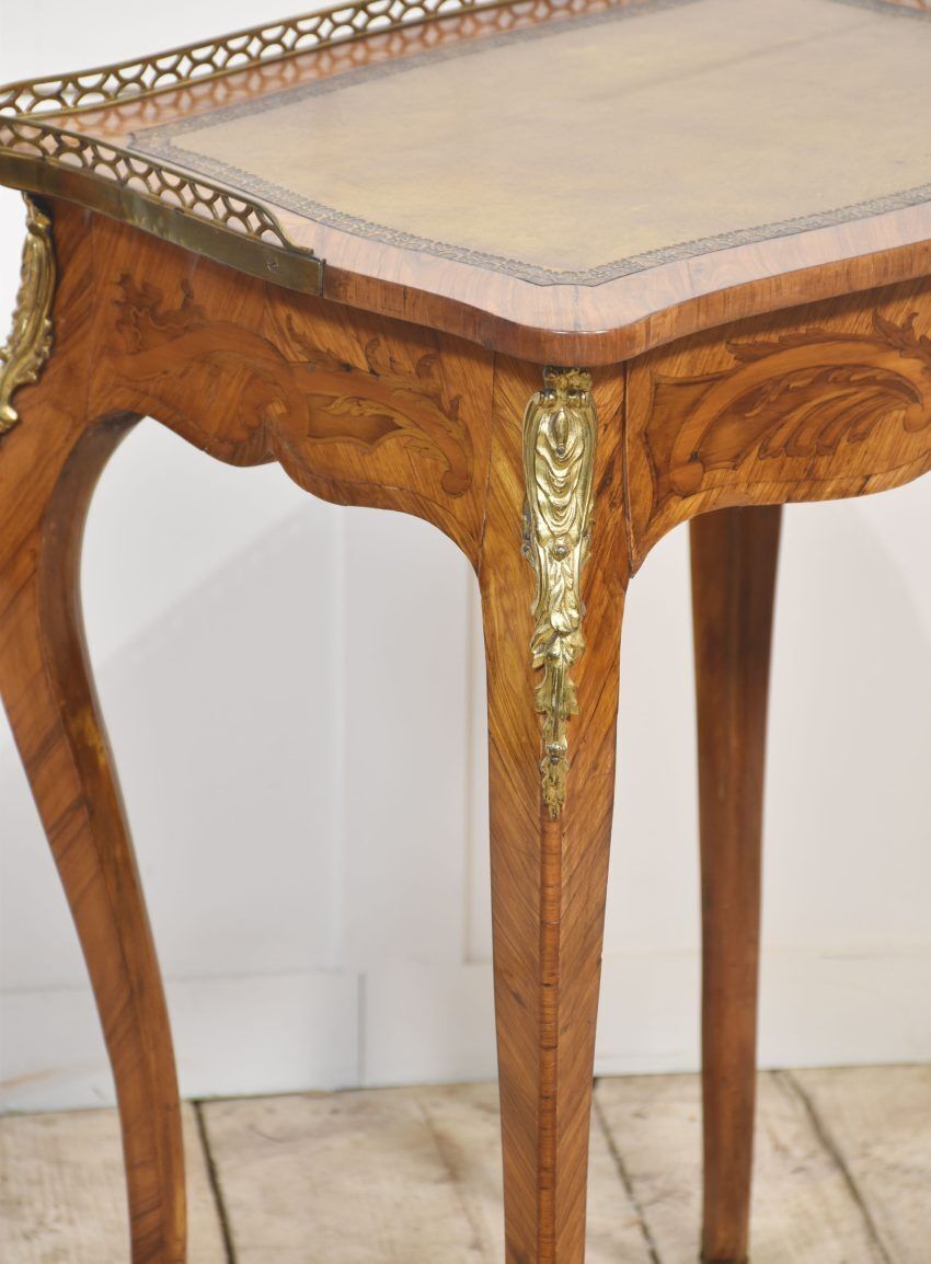 French Gilt Metal Mounted Marquetry And Kingwood Side Table photo furniture