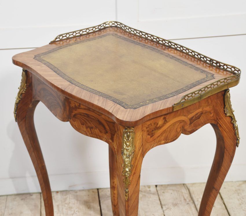 French Gilt Metal Mounted Marquetry And Kingwood Side Table photo buy