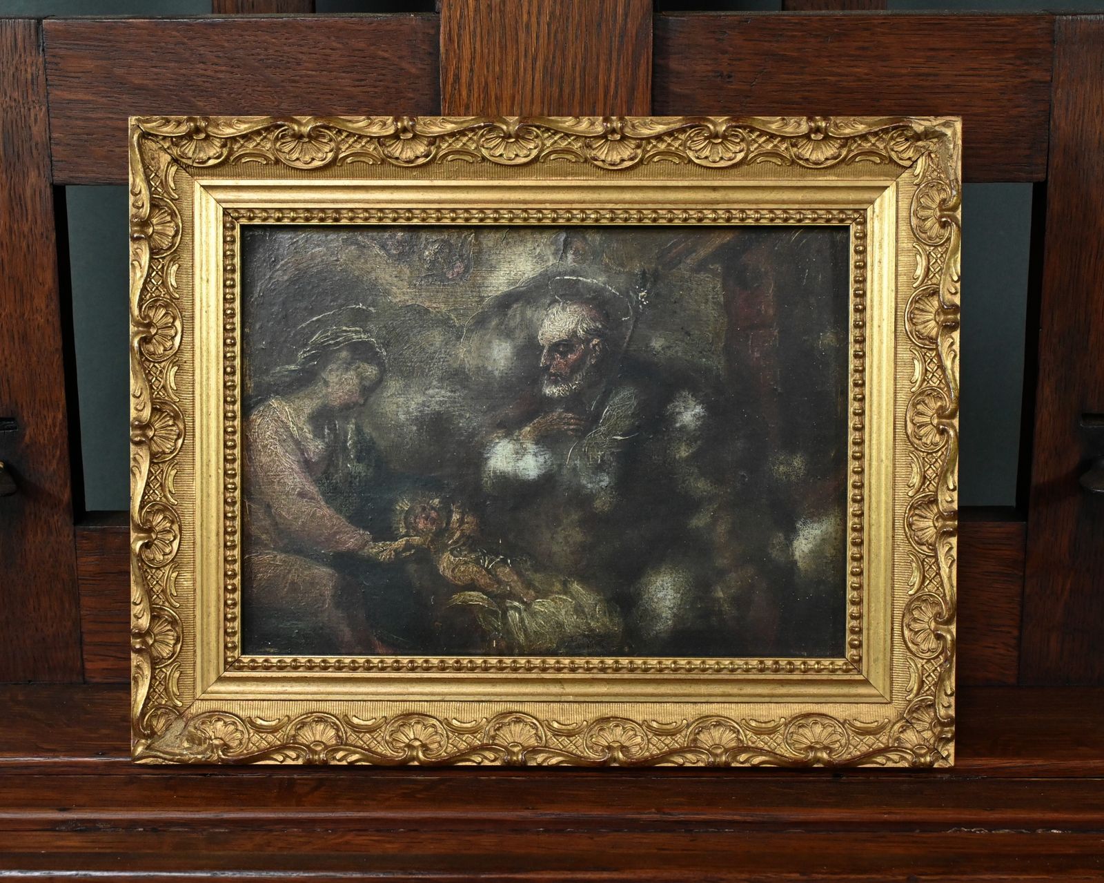 photo furniture Painting “Nativity Scene” – Late 19th Century