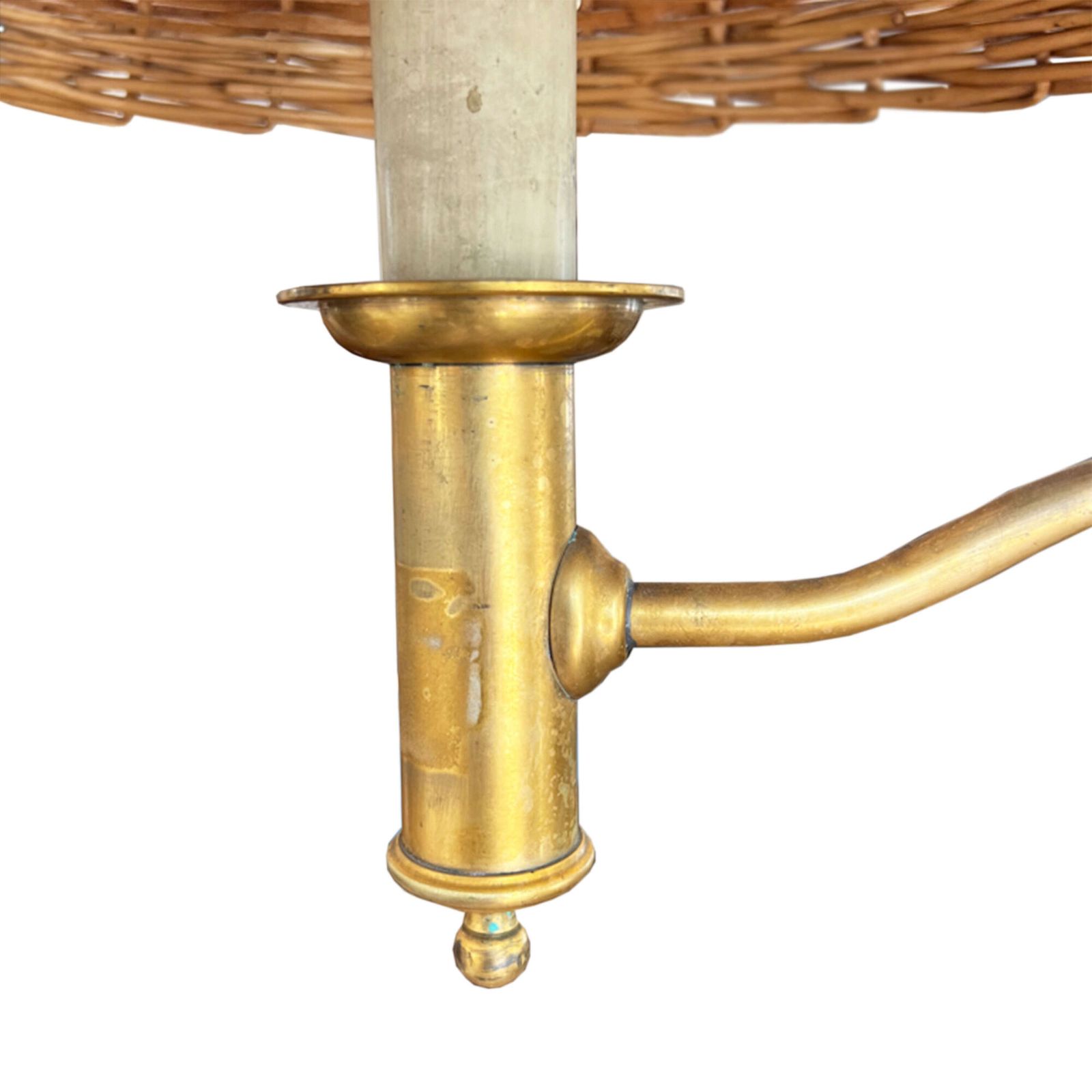 Spanish 1950s Patinated Brass Floorlamp With 'Candle' Fitting photo Lighting