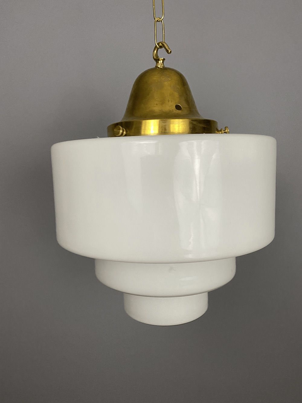 Theo Large Stepped Opaline Pendant Light photo furniture