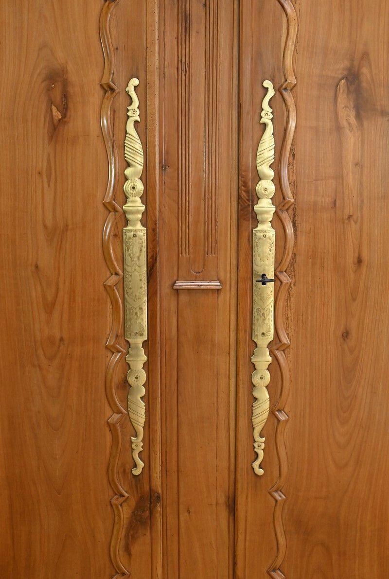 Nantaise Cherrywood Wardrobe, Louis XV Style – Part 1 Of The 19th Century photo vintage