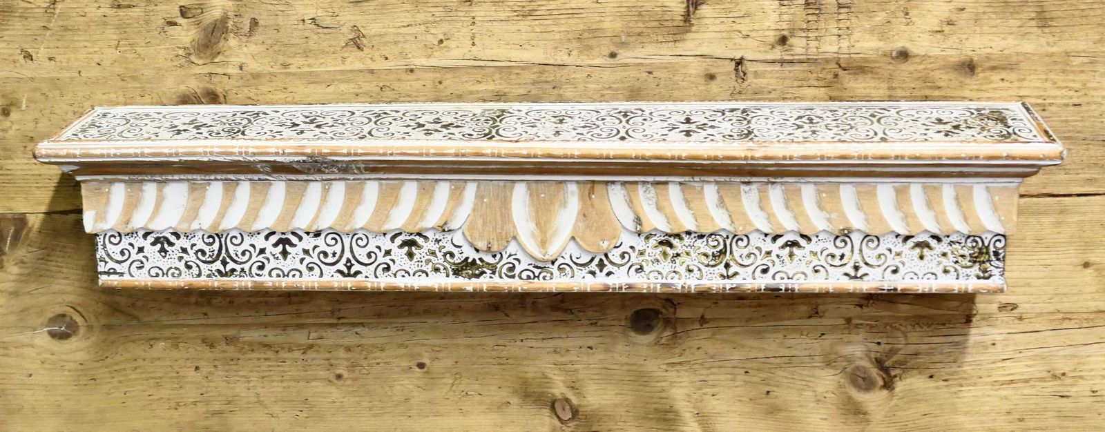 Moroccan Painted Folk Art Wall Shelf photo furniture