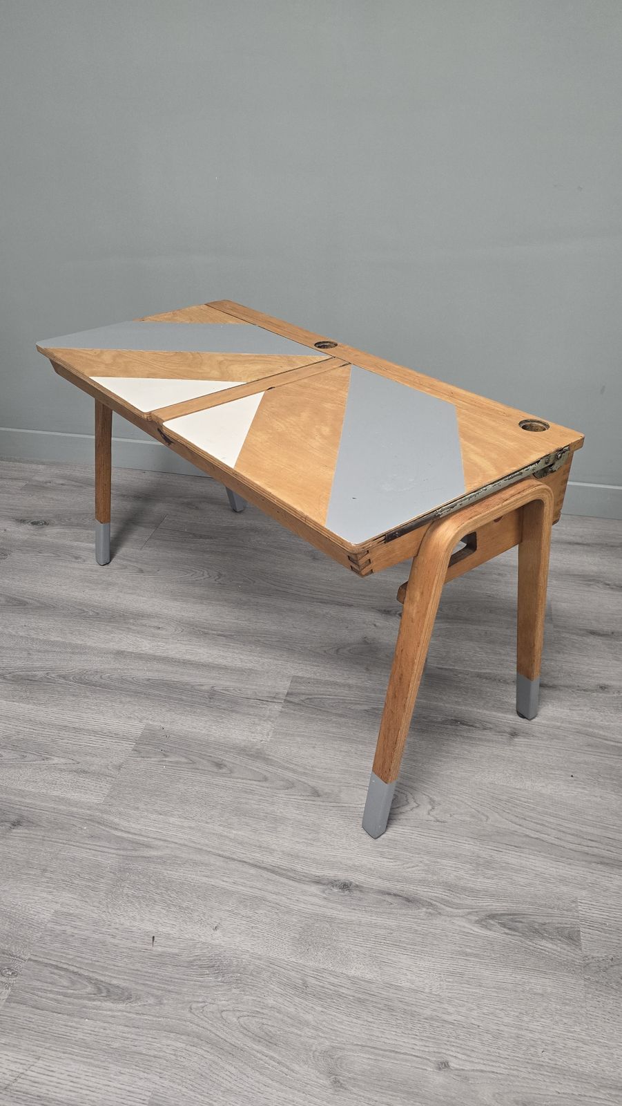 Vintage School Writing Desk With 2 Chairs photo 299.0