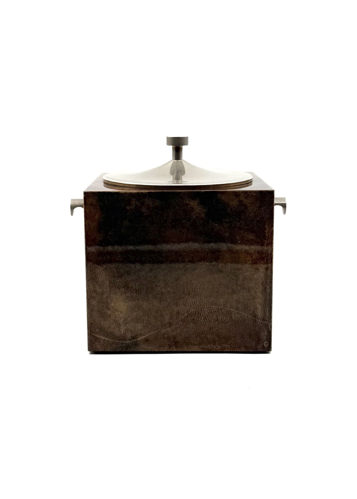 Mid Century Brown Parchment Ice Bucket, Aldo Tura Italy 1950s photo Home Decor