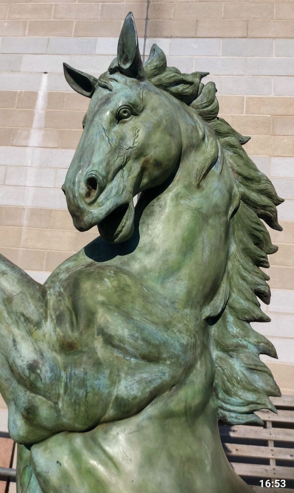 Incredible Verdigris Bronze Rearing Stallion   Delivery Available 0255. photo furniture