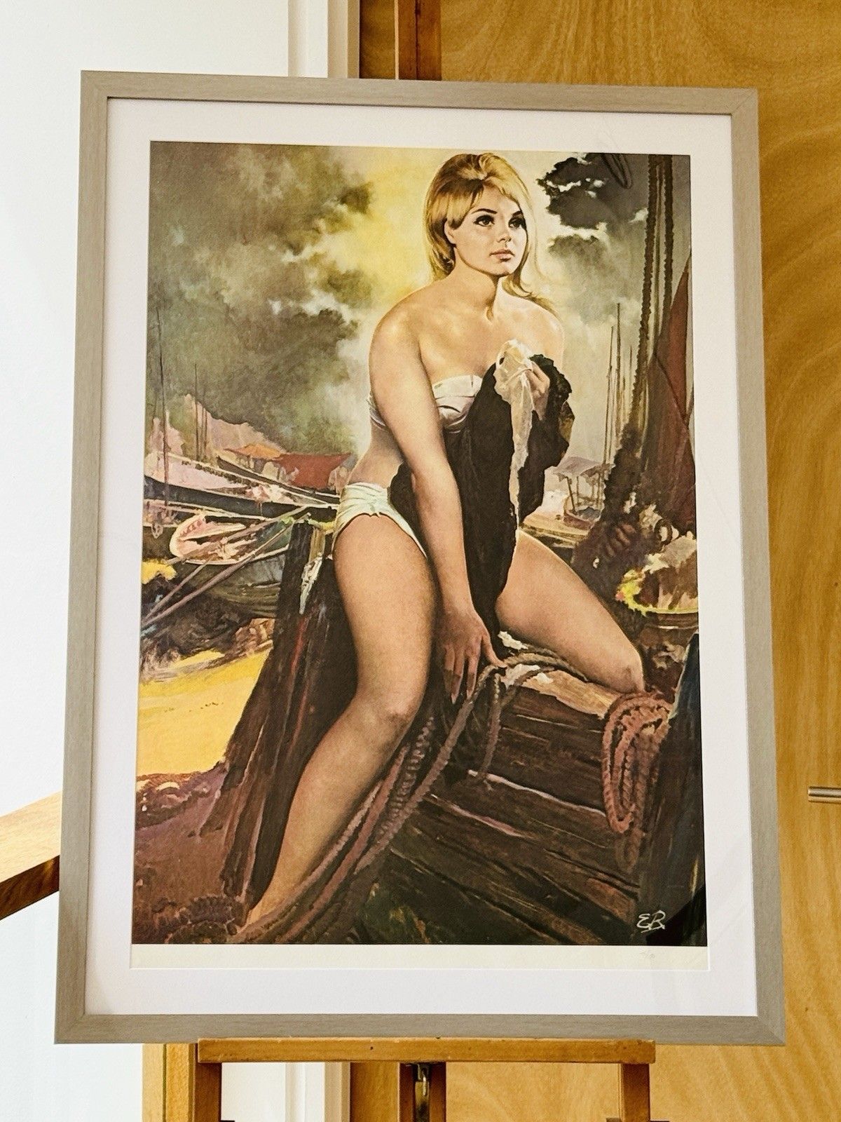 “Beach Girl” Pin Up Poster 1960’s By Ernest Ratcliff Limited Edition 75/100 photo vintage