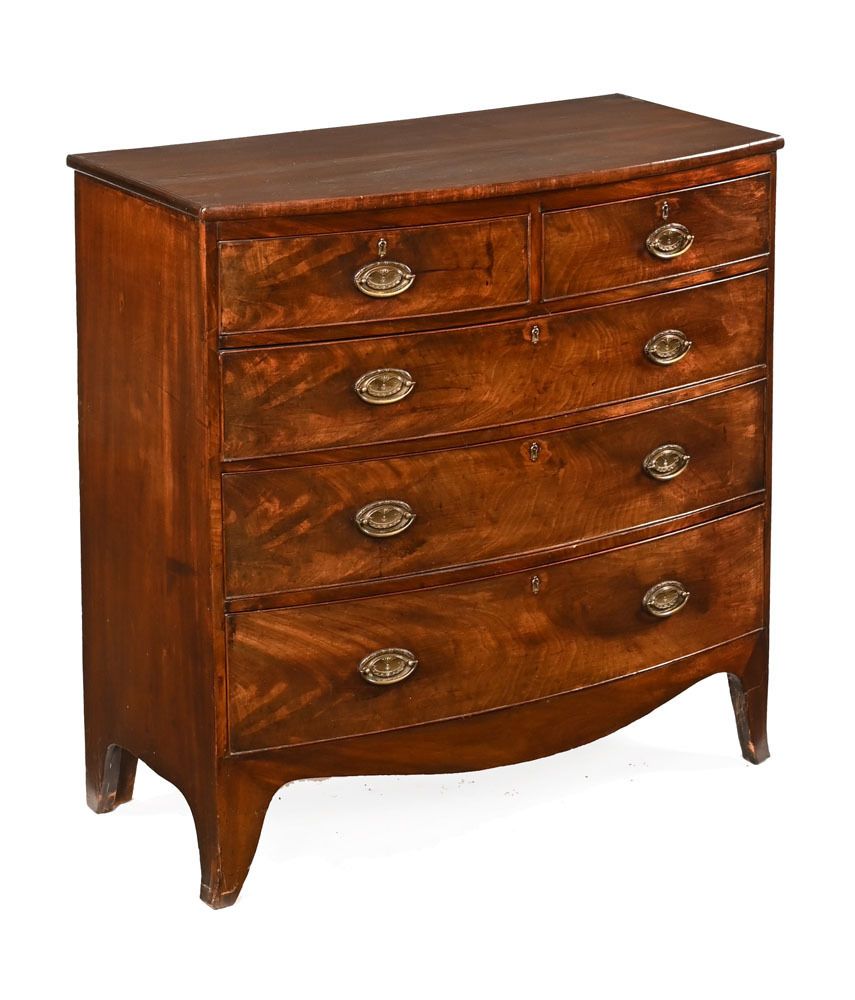 Mahogany 19th Century English Bow Front Chest Circa 1860