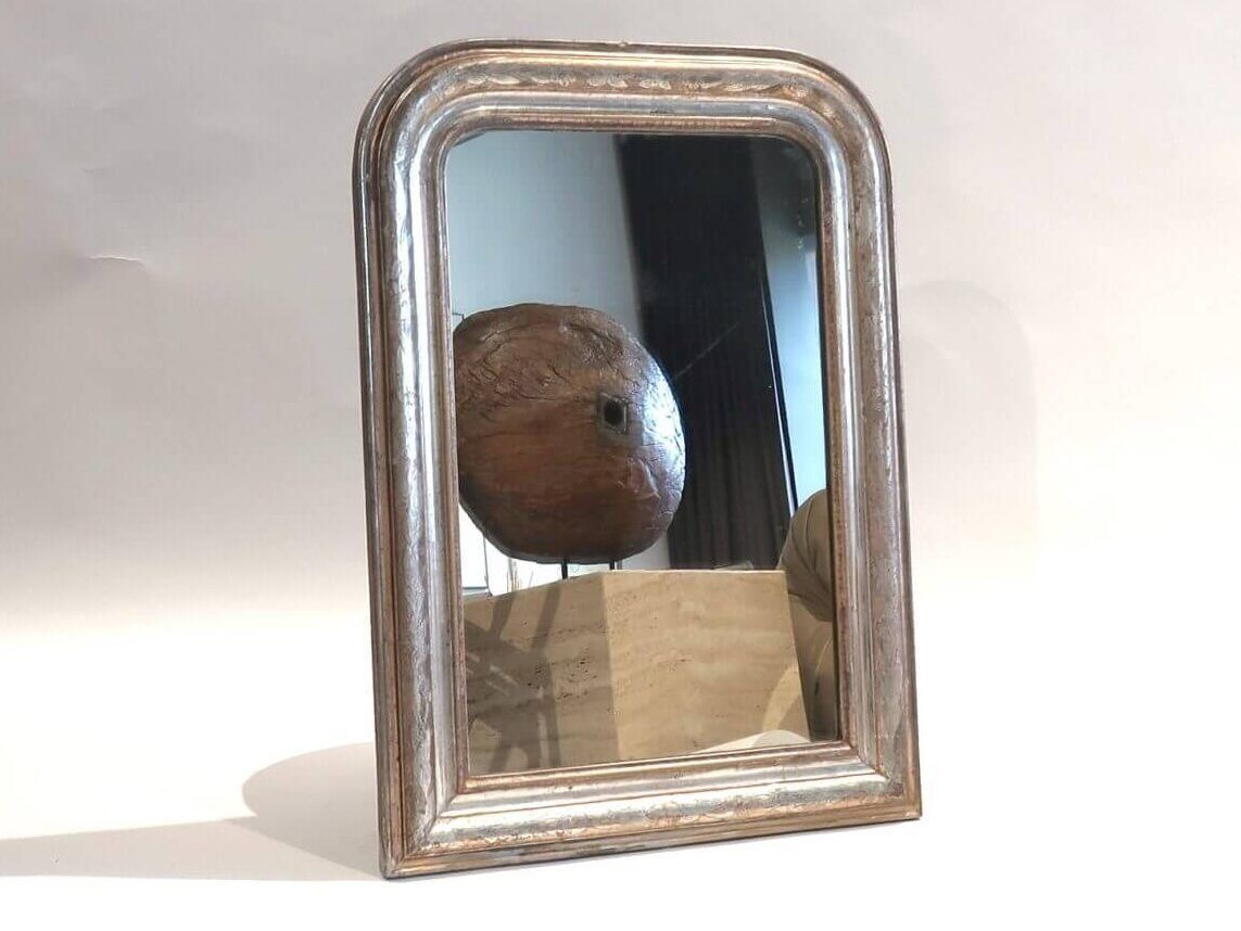 Large Mirror With Silver Gold Frame In Louis Philippe Style, From France, 19th Century