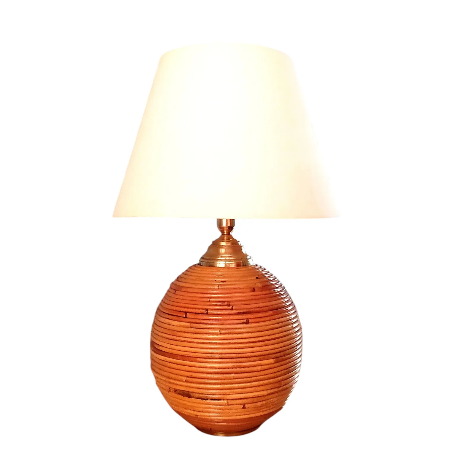 1970's Large Orb Pencil Reed Table Lamp photo furniture
