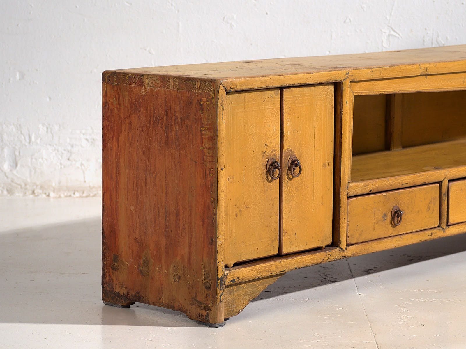Antique Yellow Base Cabinet (C.1900) #19 photo Furniture