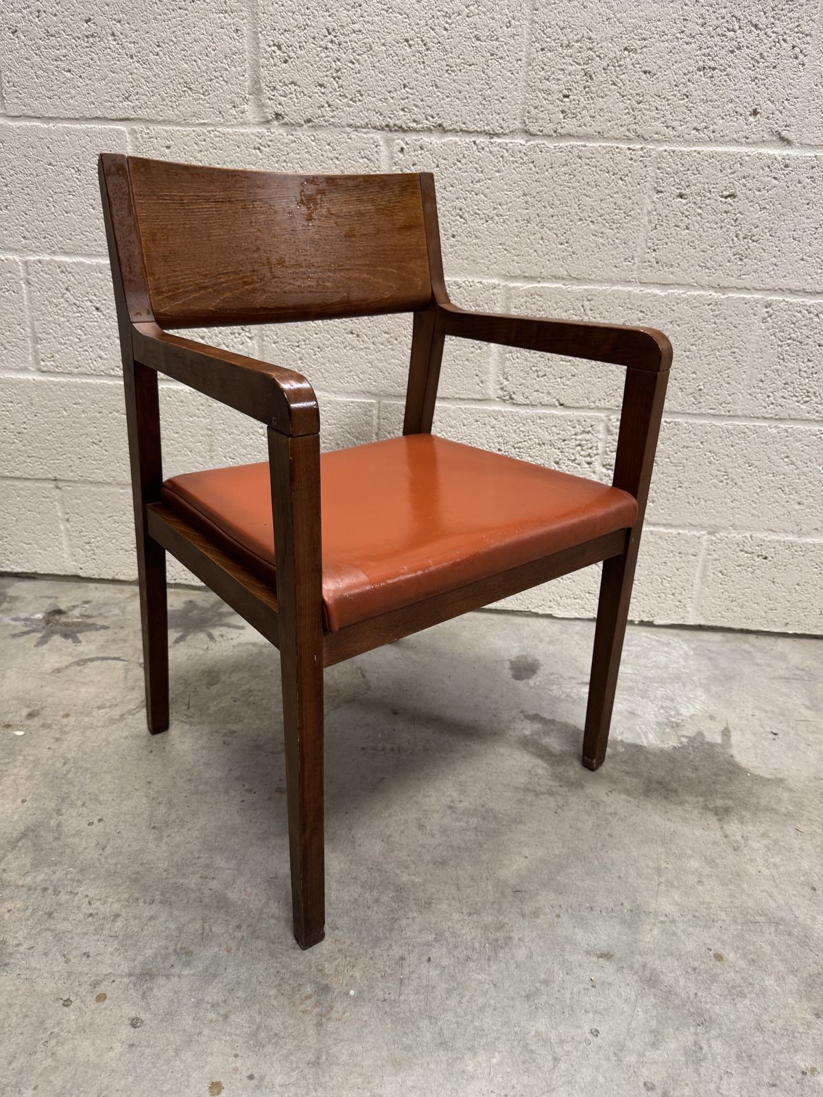 Reclaimed Furniture: Oak Tan Leather Armchairs (Quantity 7x)