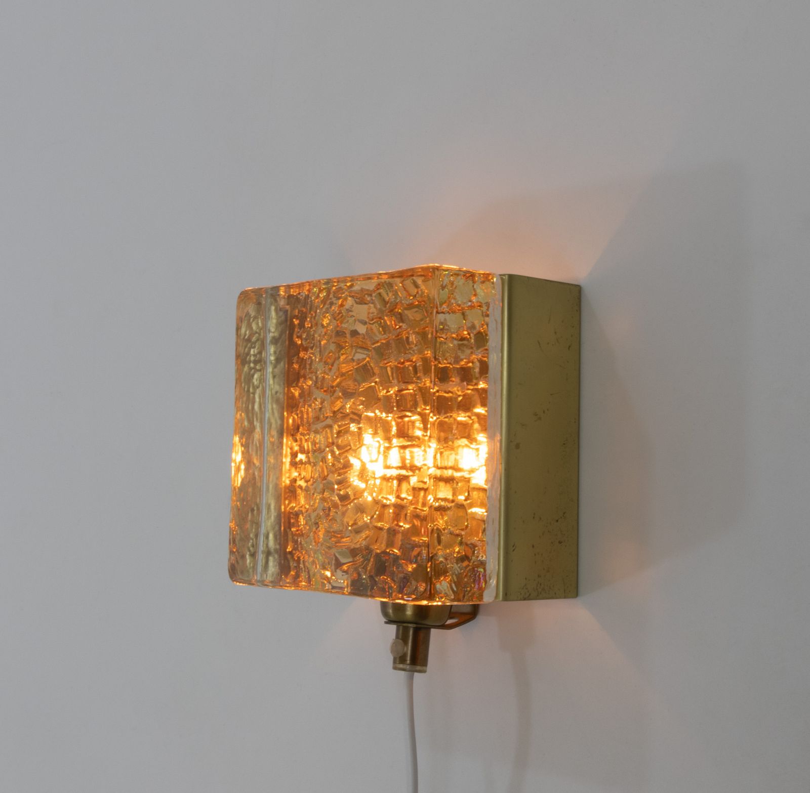 Kalmar Glass And Brass Wall Lamp In Gold By Vitrika, 1970s photo furniture