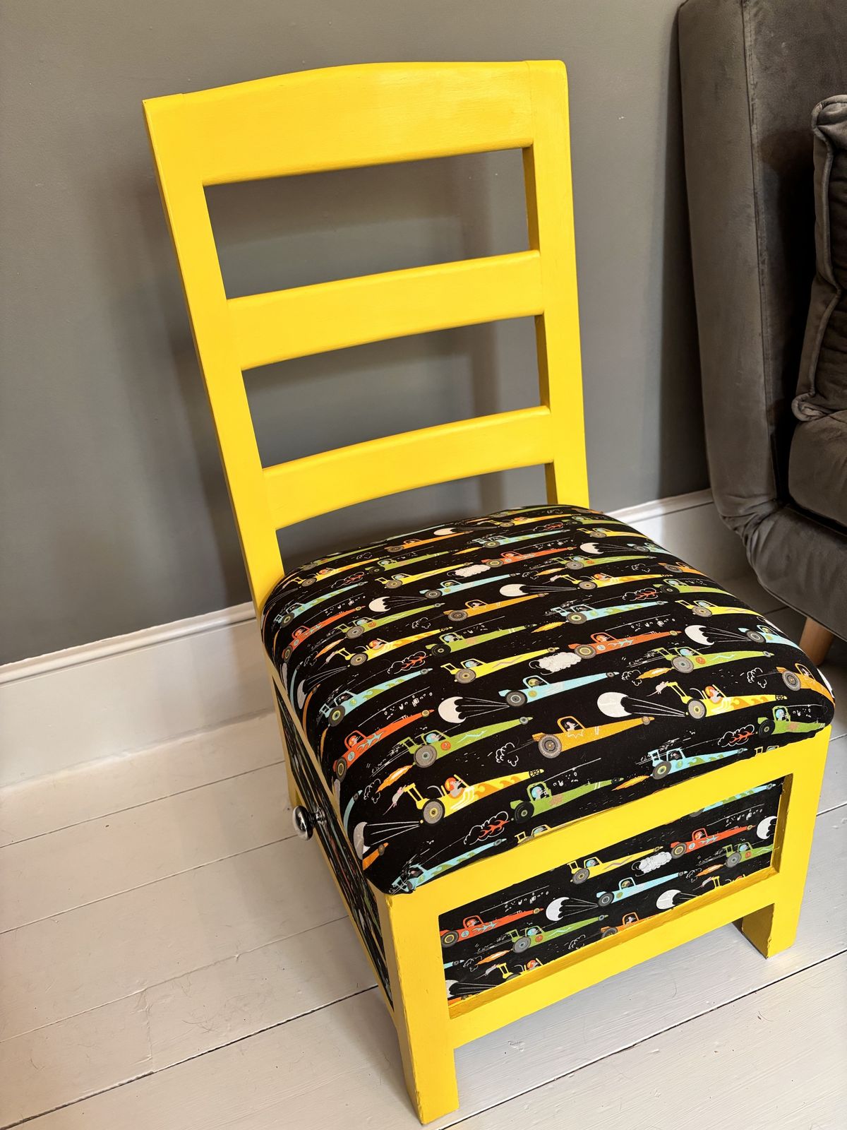 Unique Retro Children’s Chair With Drawer