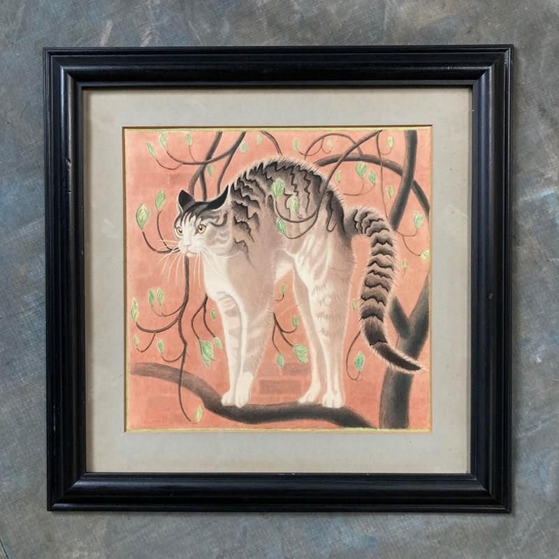Elsie Mabel Whitford Watercolour   'Cat' photo furniture