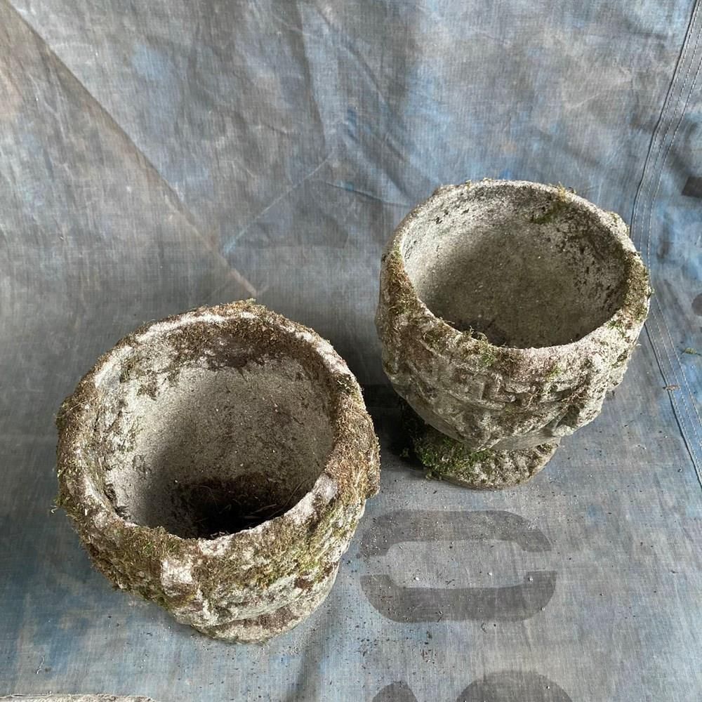 Pair Of Mossy Planters, Late 20th Century photo vintage