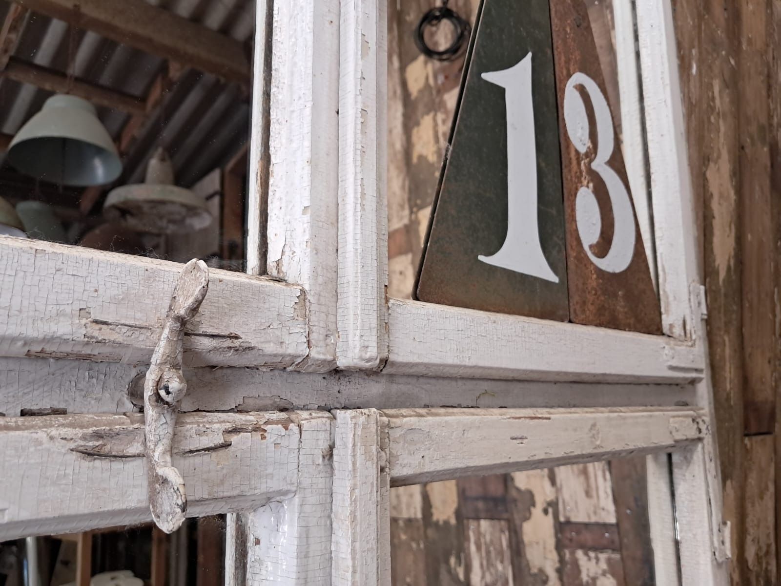 Wooden Mirrored Window No.13, 1950s photo for sale