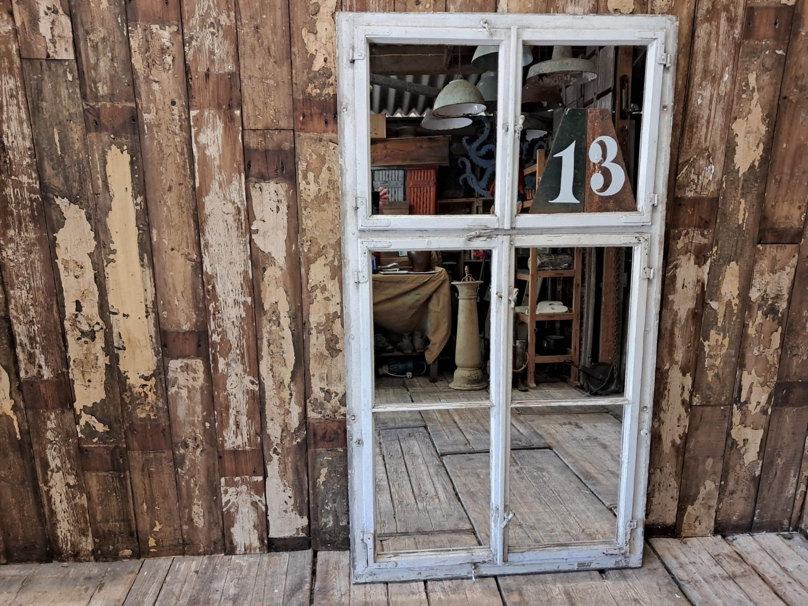 Wooden Mirrored Window No.13, 1950s photo Garden Decor