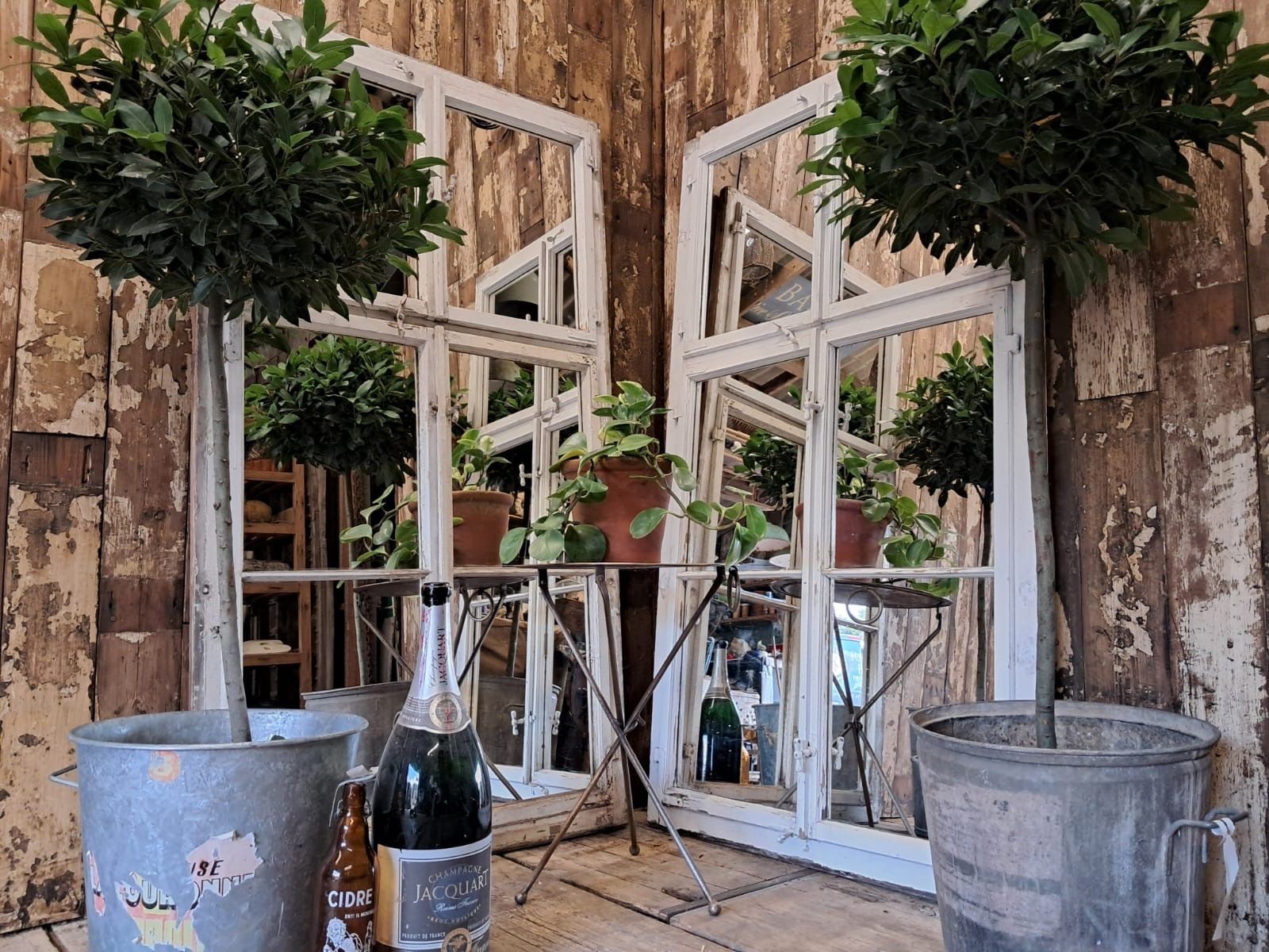 Wooden Mirrored Window No.14 photo Garden Decor