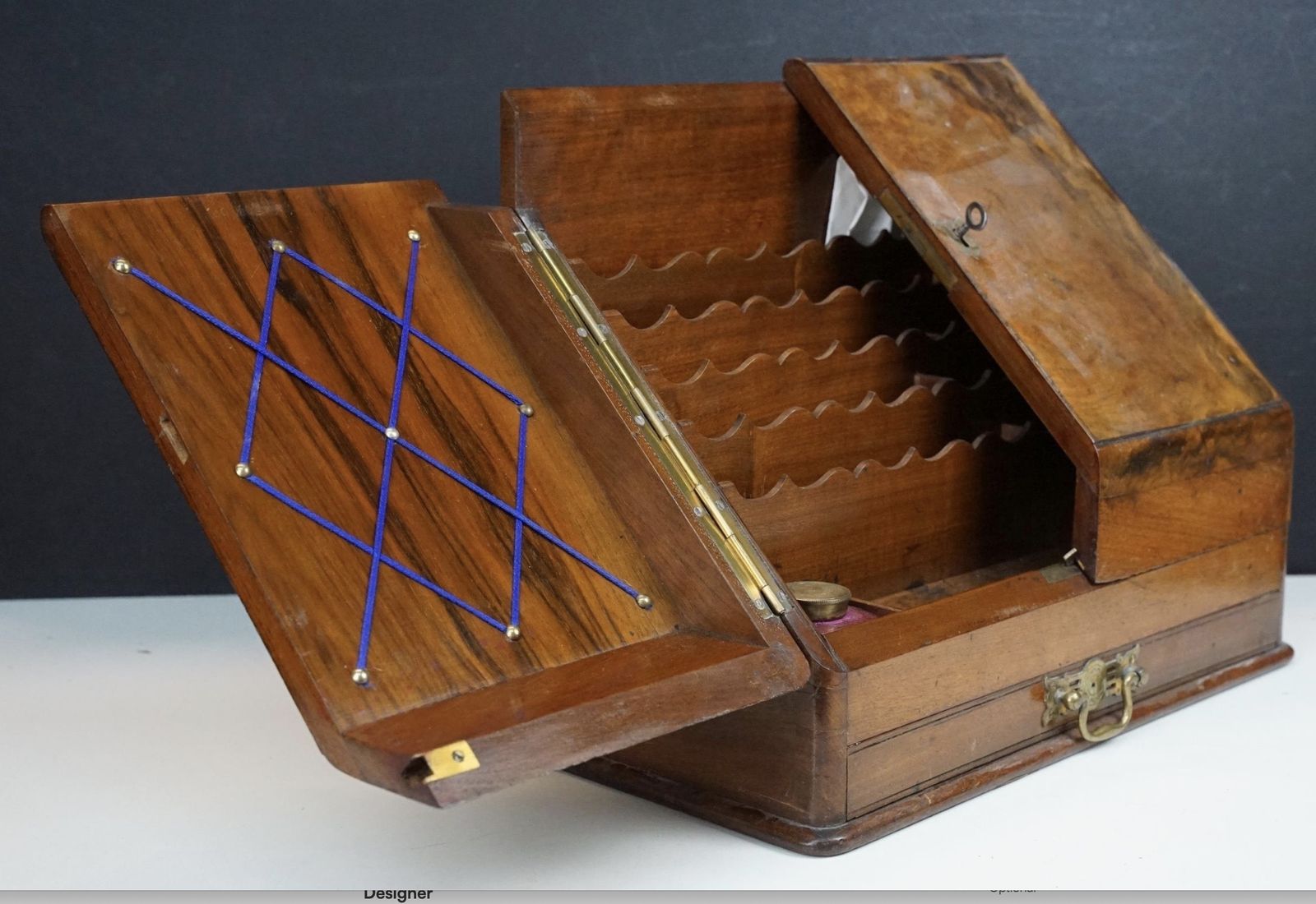 19 Century Walnut Writing Box With Key Desktidy photo furniture