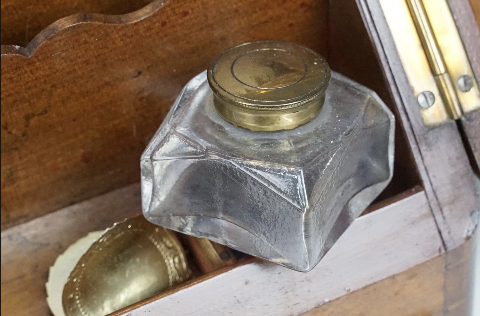 19 Century Walnut Writing Box With Key Desktidy photo for sale
