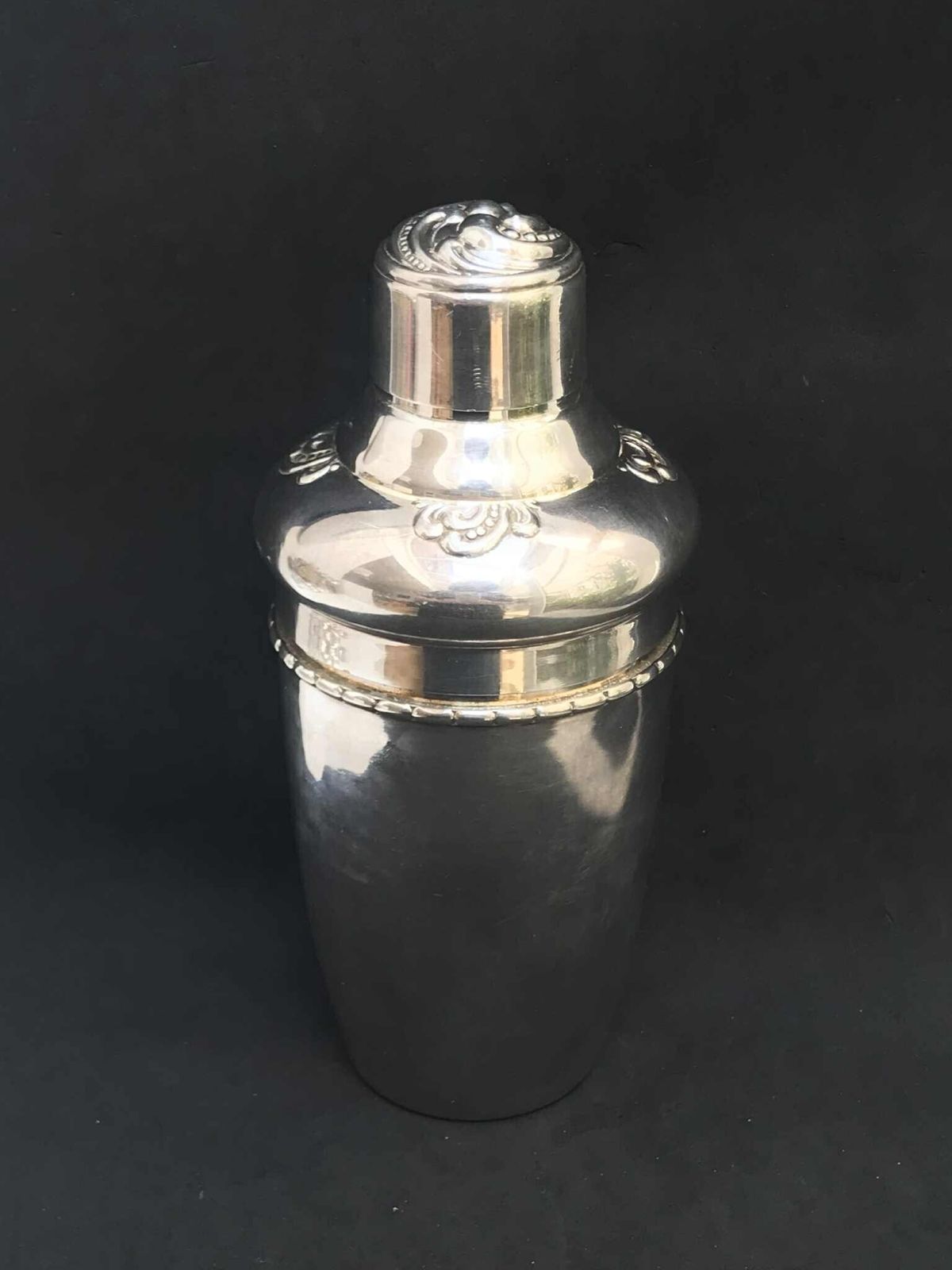 photo for sale Art Deco Cocktail Shaker Danish Antique 1920s Silver Plated Bar Cart Decor Mixology Tools Gift For Him Barware Accessories Gift For Dad