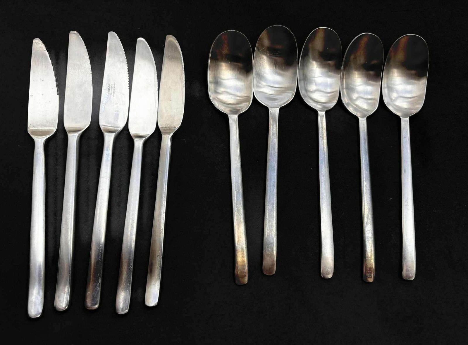 photo furniture Vintage Ikea Data Flatware Stainless Steel Carl Gustaf Jahnsson 5 Knives And 5 Spoons Vintage 90s Post Modern Design Every Day Cutlery