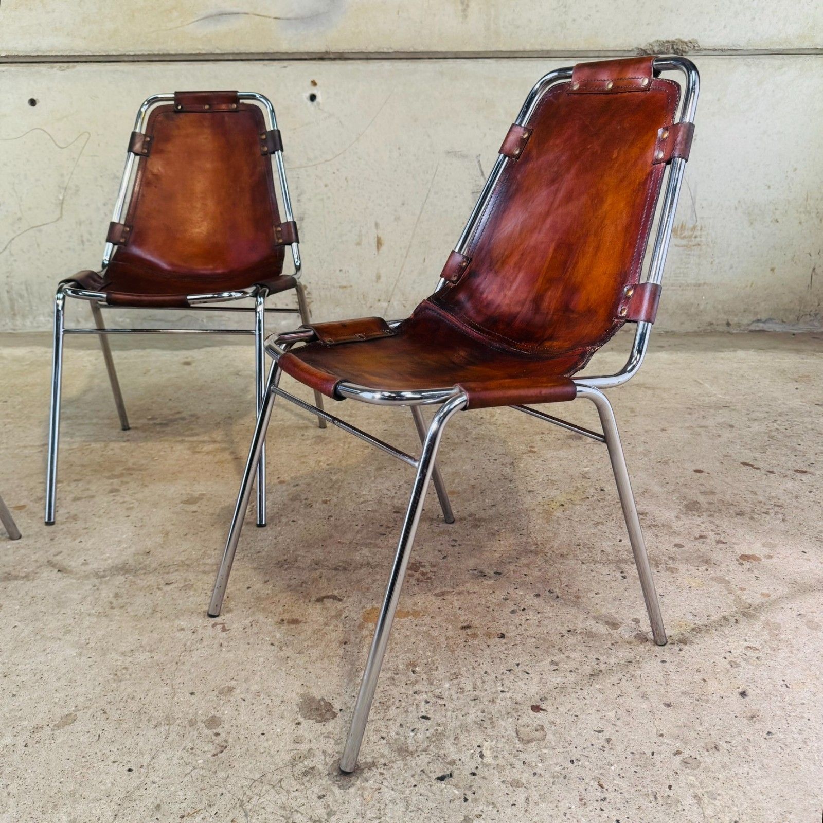 4 Les Arcs Chair – Tan Leather Iconic 1960s Design By Charlotte Perriand #474 photo 2950.0