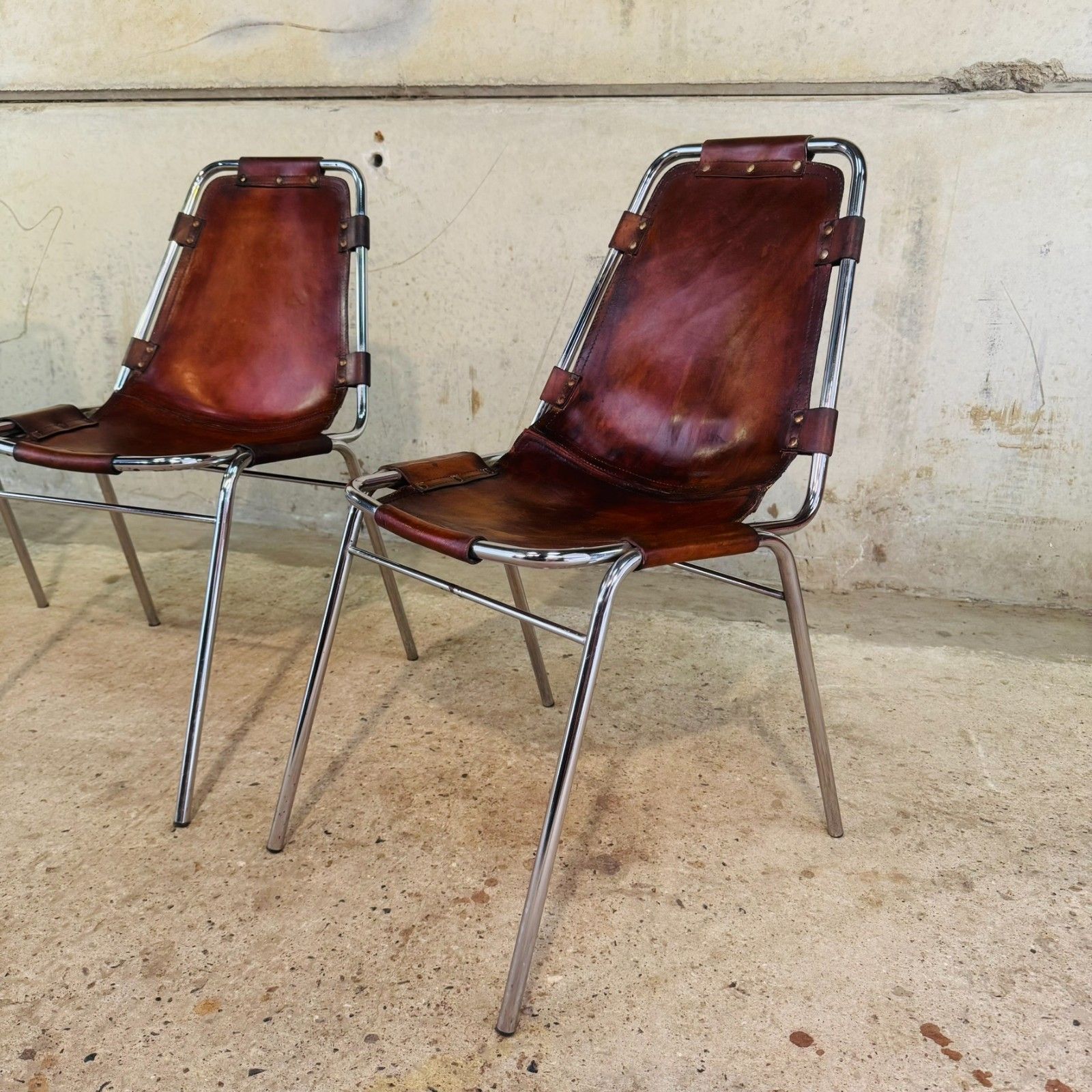 4 Les Arcs Chair – Tan Leather Iconic 1960s Design By Charlotte Perriand #474 photo vinterior