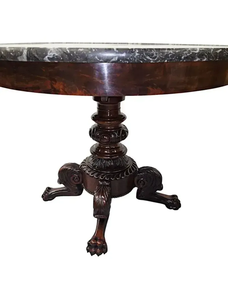 A Very Rare Large 19th Century Marble Top Centre Table With Claw Foot photo Furniture