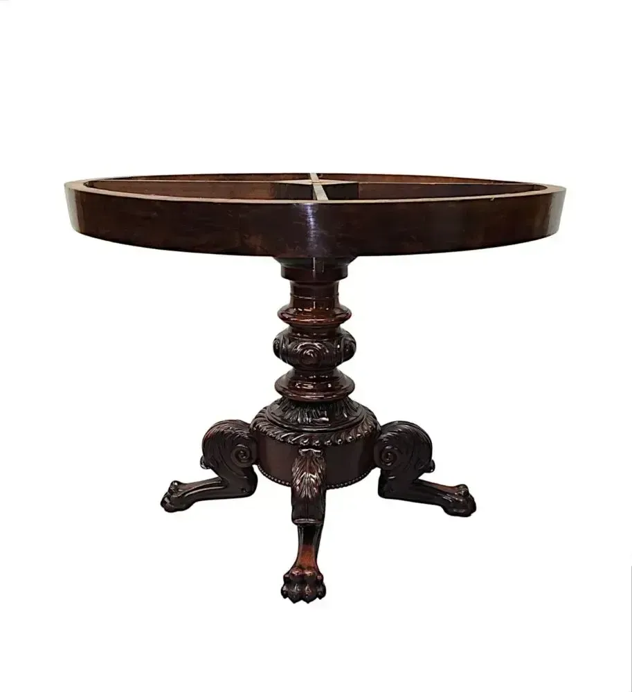 A Very Rare Large 19th Century Marble Top Centre Table With Claw Foot photo 6008.2419