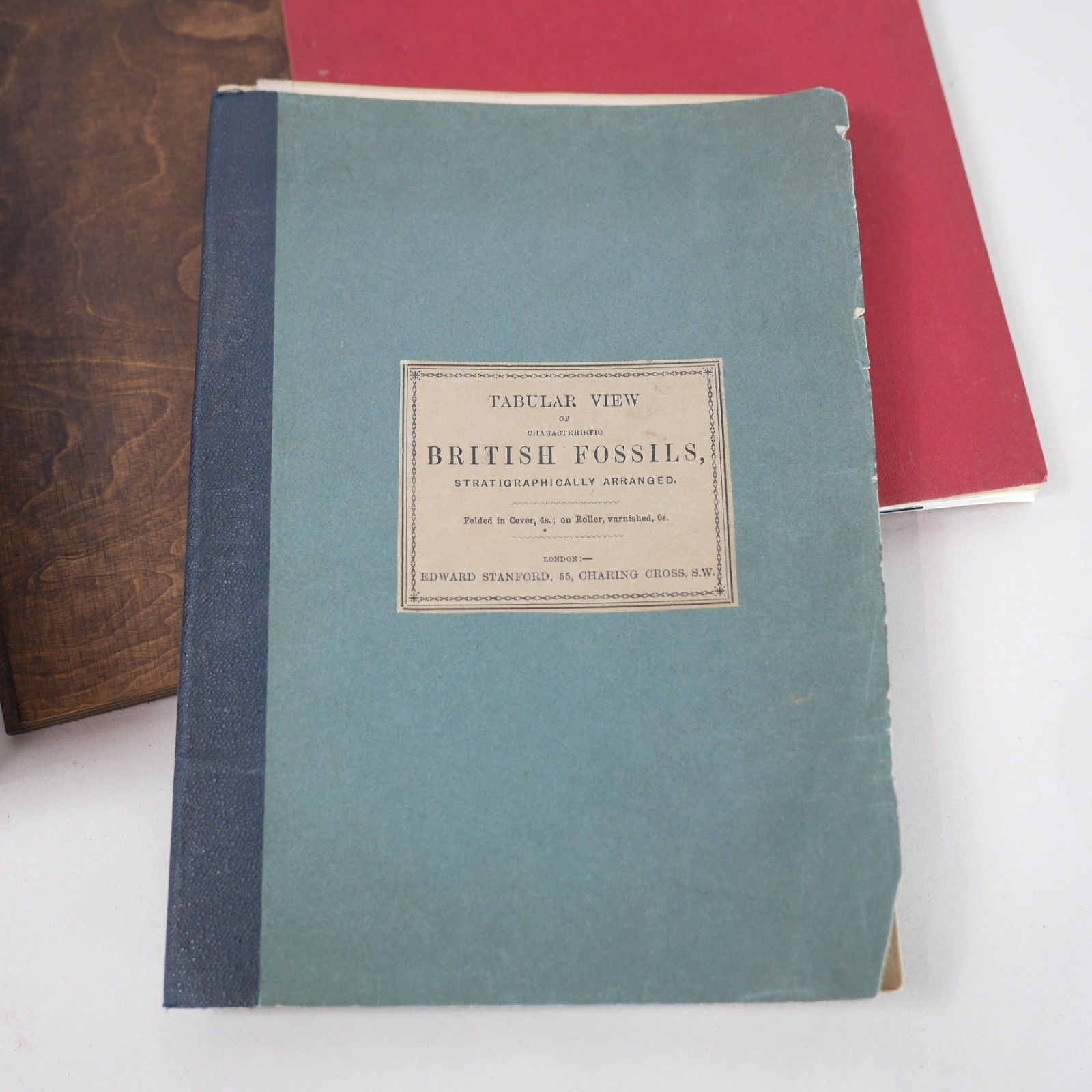 photo vintage Vintage Collection Fossils Ammonite Petrified Wood Box Book #102947