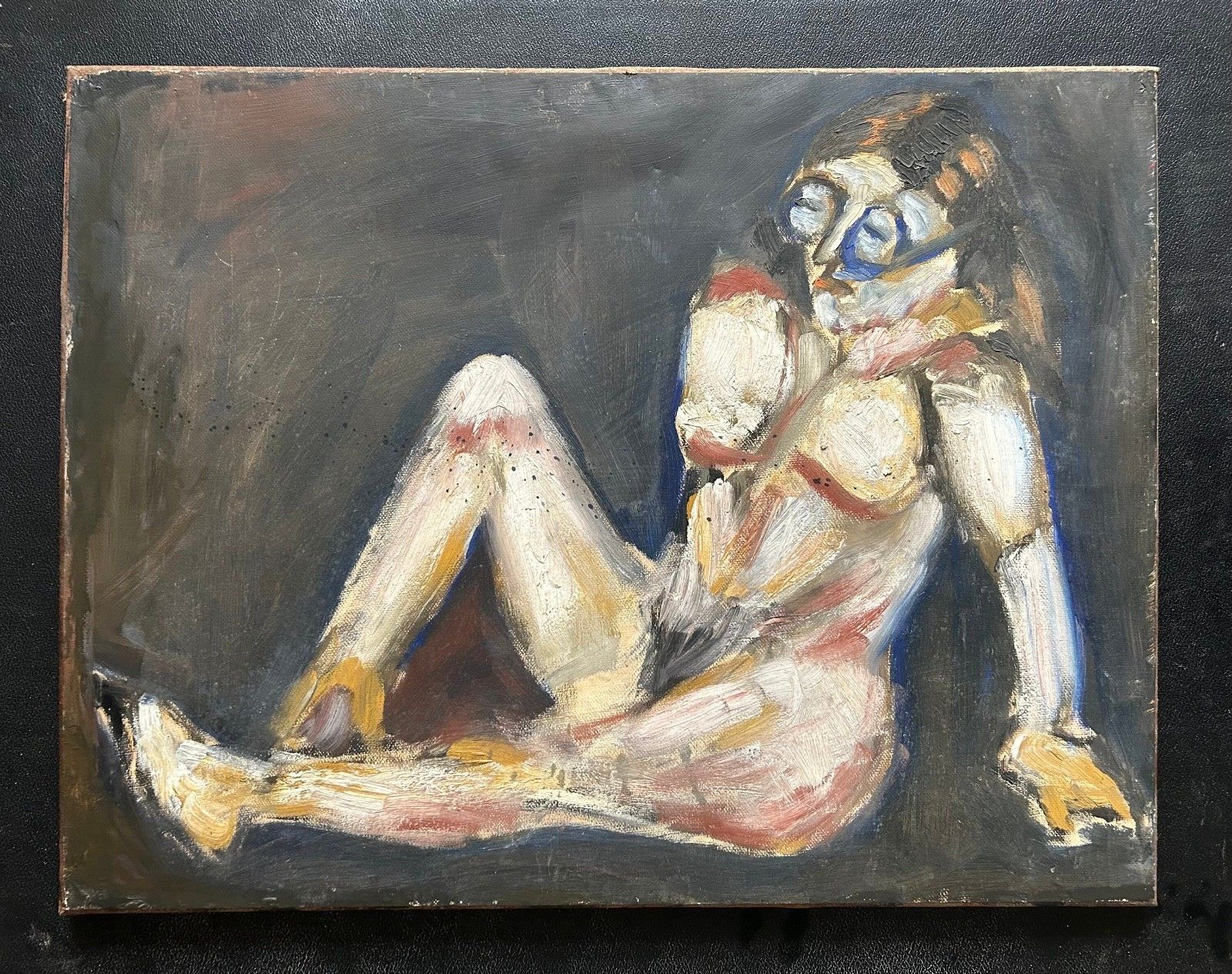 Painting Nude Erotic Unique Oil On Canvas "Eve" Autographed