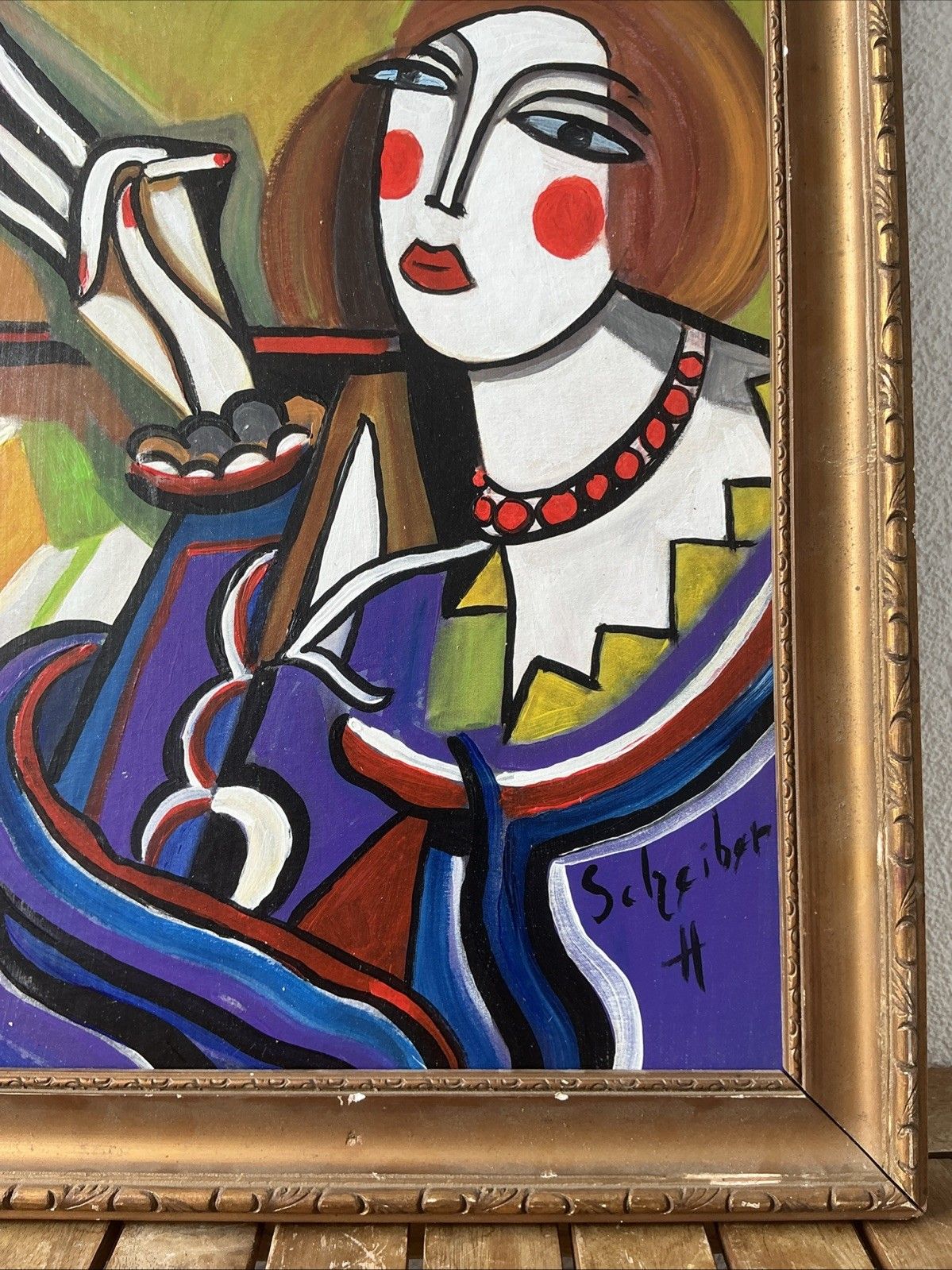 Hugo Scheiber Grande Peinture Sur Panneau Signé Scheiber.H Ami Kadar Bela photo for sale