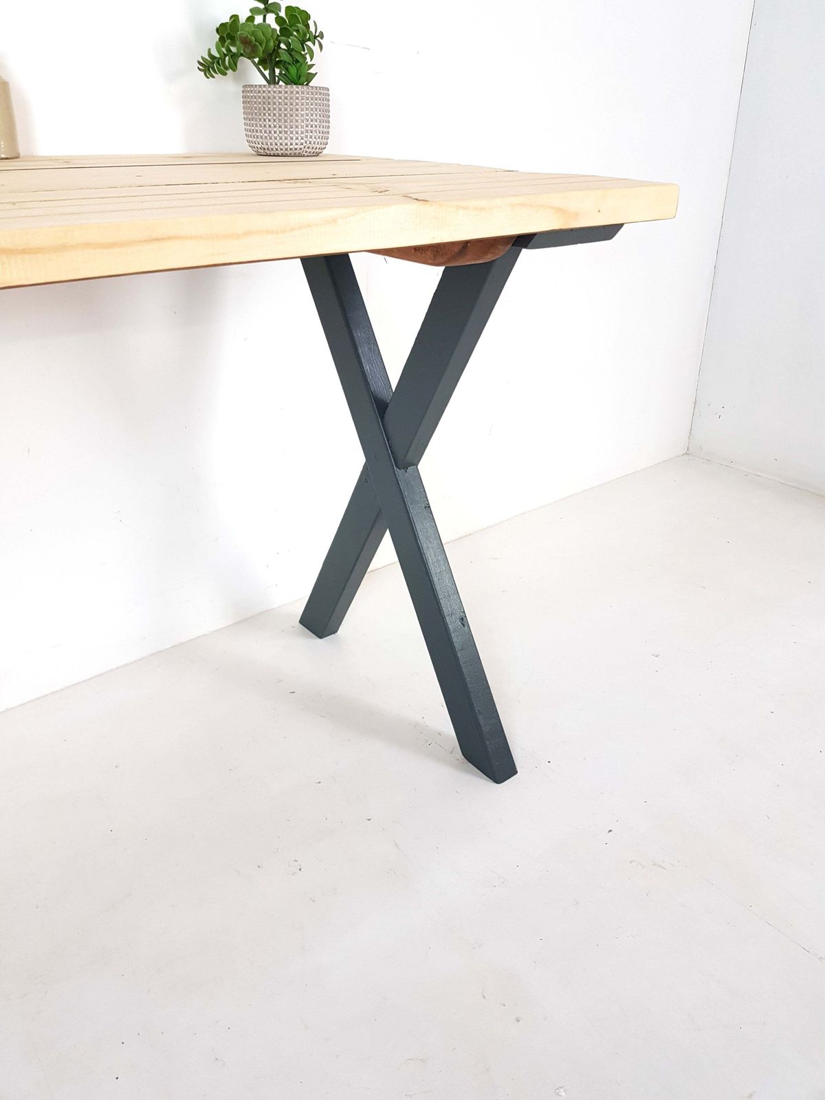 photo for sale Solid Wood Modern Style X Frame Desk Home Office