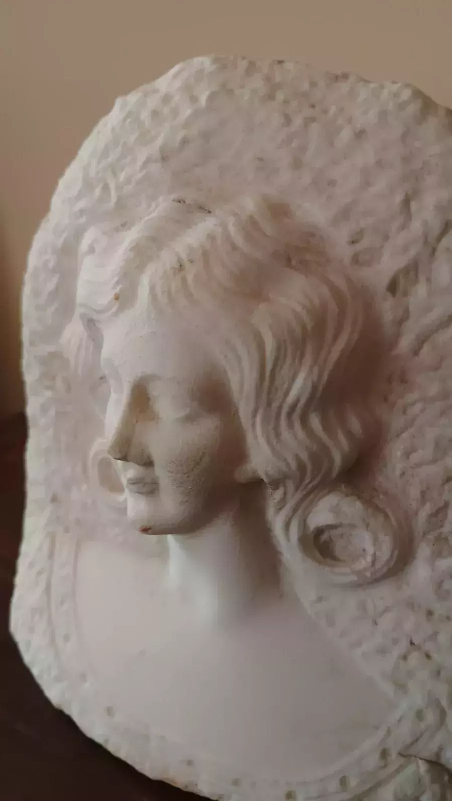 Ancient Marble Sculpture Female Bust Early 1900s photo vinterior