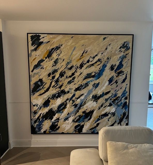 Oversized Canvas Acrylic Abstract Painting 180cm X 180cm photo furniture