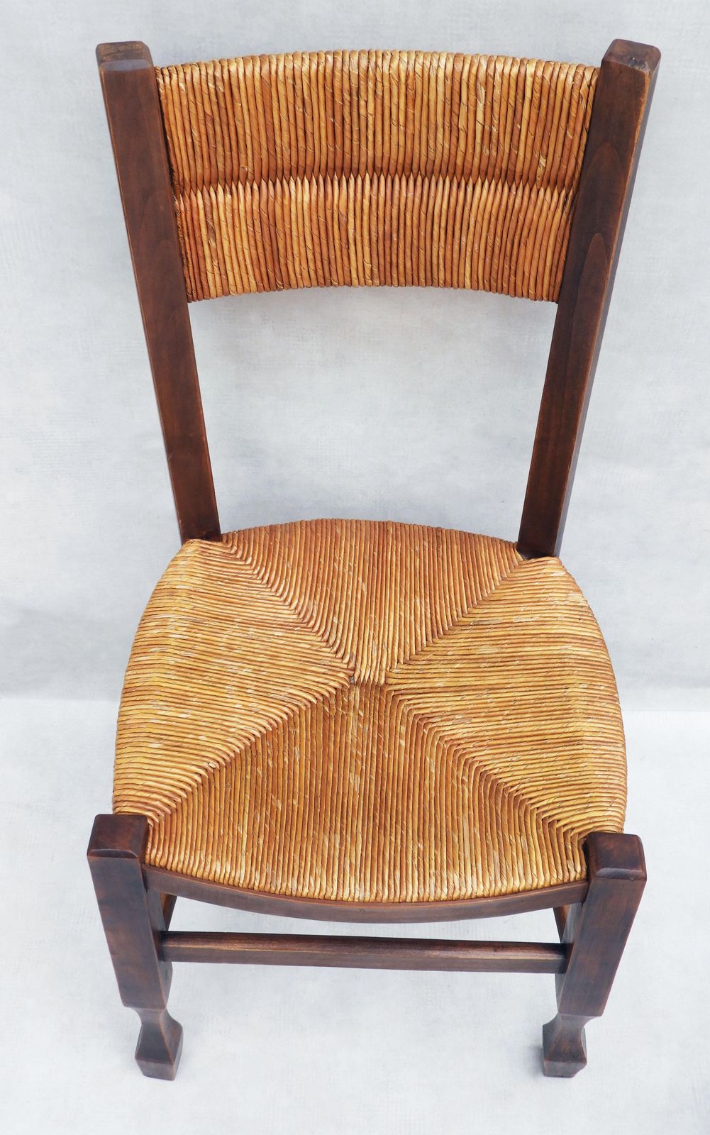 Furniture Set Of 6 Provincial French Woven Rush Chairs C1950s photo