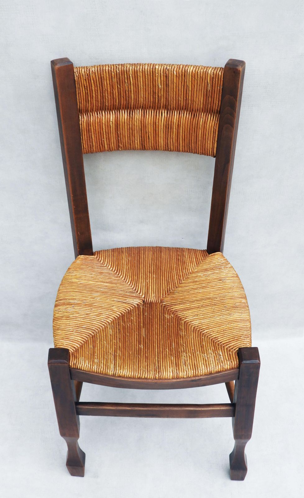 2743.0 Set Of 6 Provincial French Woven Rush Chairs C1950s photo