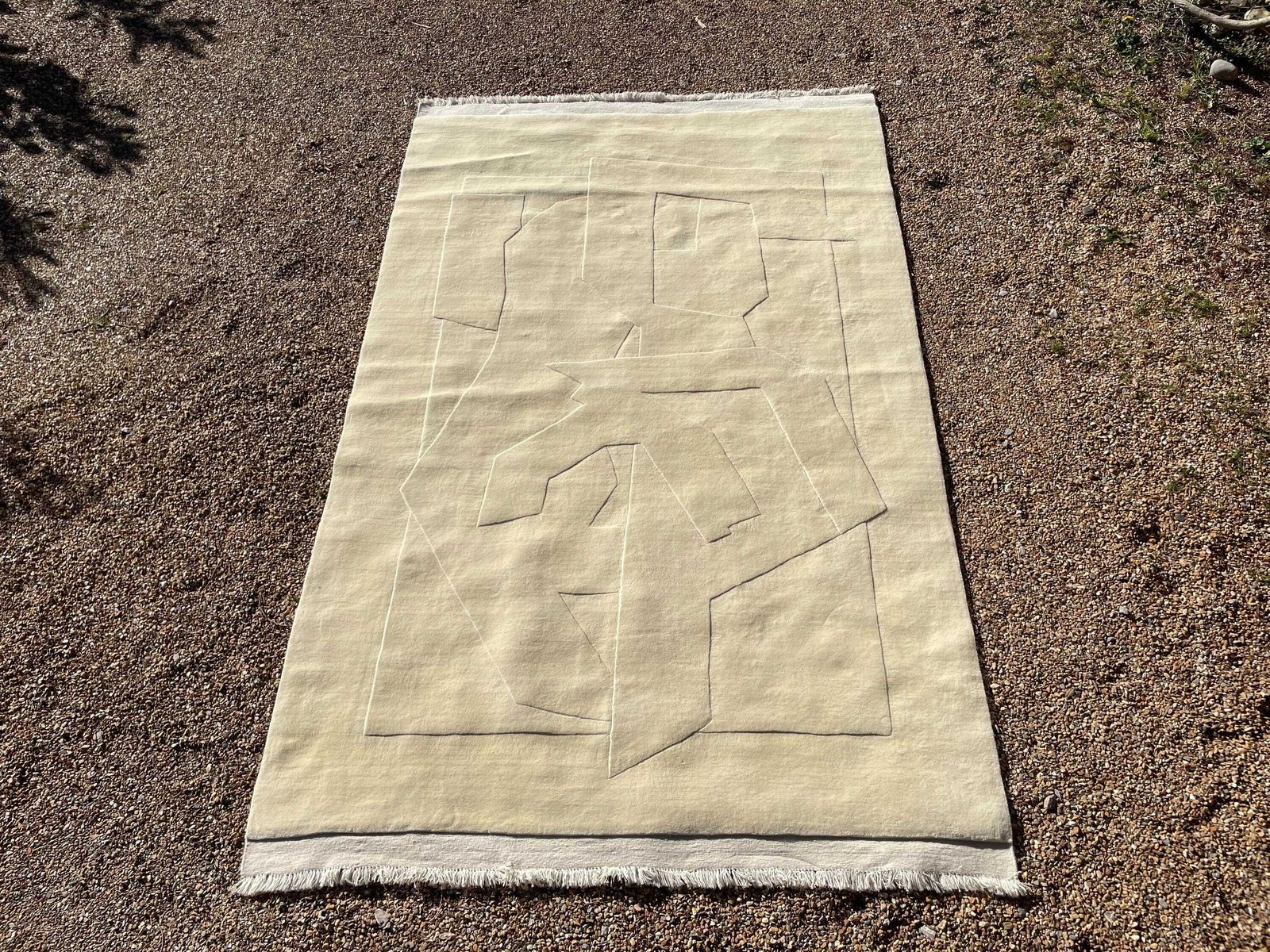 New Nordic Knots Woven Rug Rectangle Wool Cotton Antique White 200x300cm Arje Carpet Mat Pattern Floor Mat Current