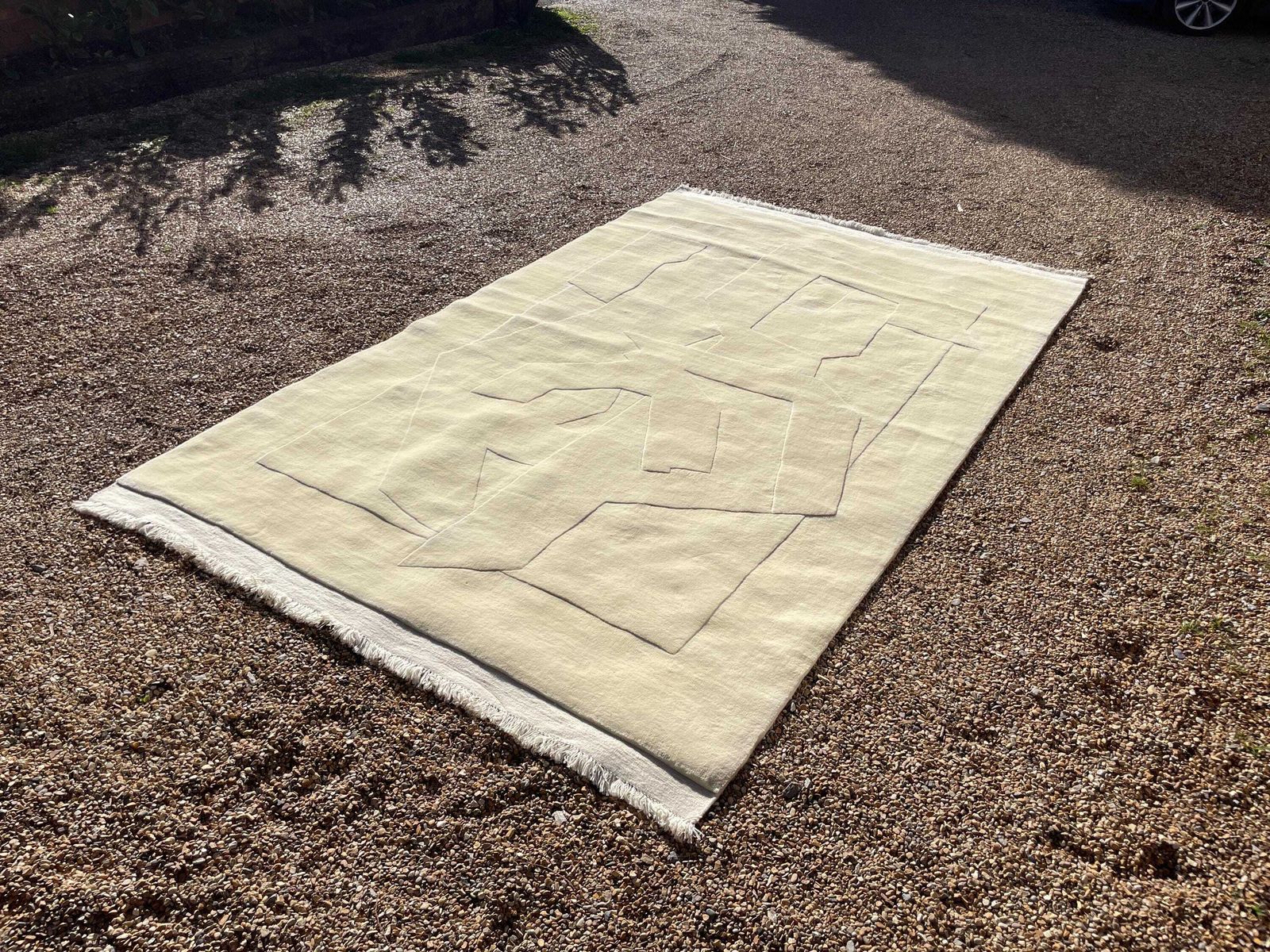 photo furniture New Nordic Knots Woven Rug Rectangle Wool Cotton Antique White 200x300cm Arje Carpet Mat Pattern Floor Mat Current