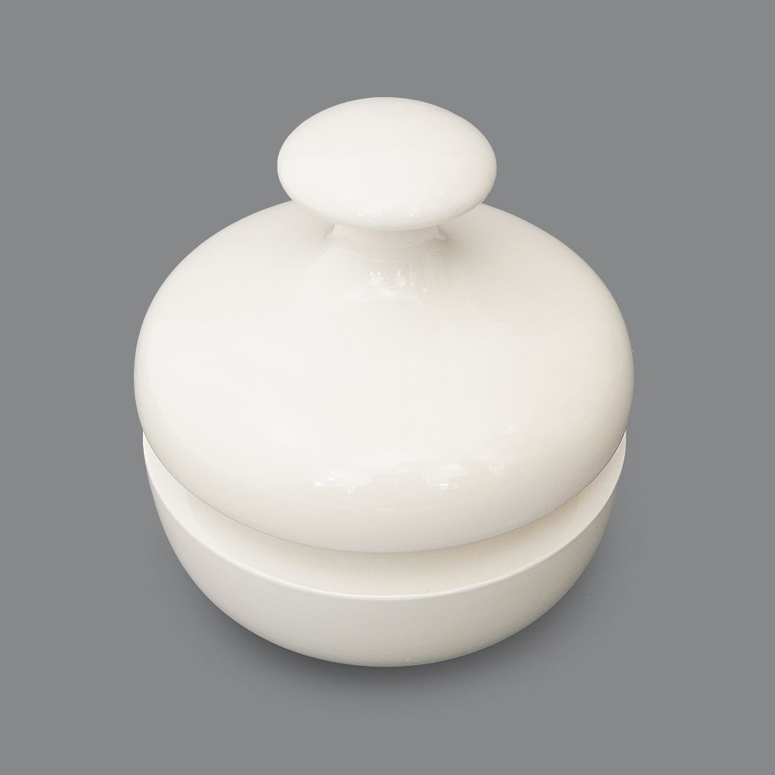 photo furniture White Ceramic Vase With Lid By Enzo Bioli For Il Picchio, 1970s