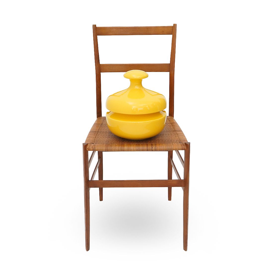 photo for sale Yellow Ceramic Vase With Lid By Enzo Bioli For Il Picchio, 1970s