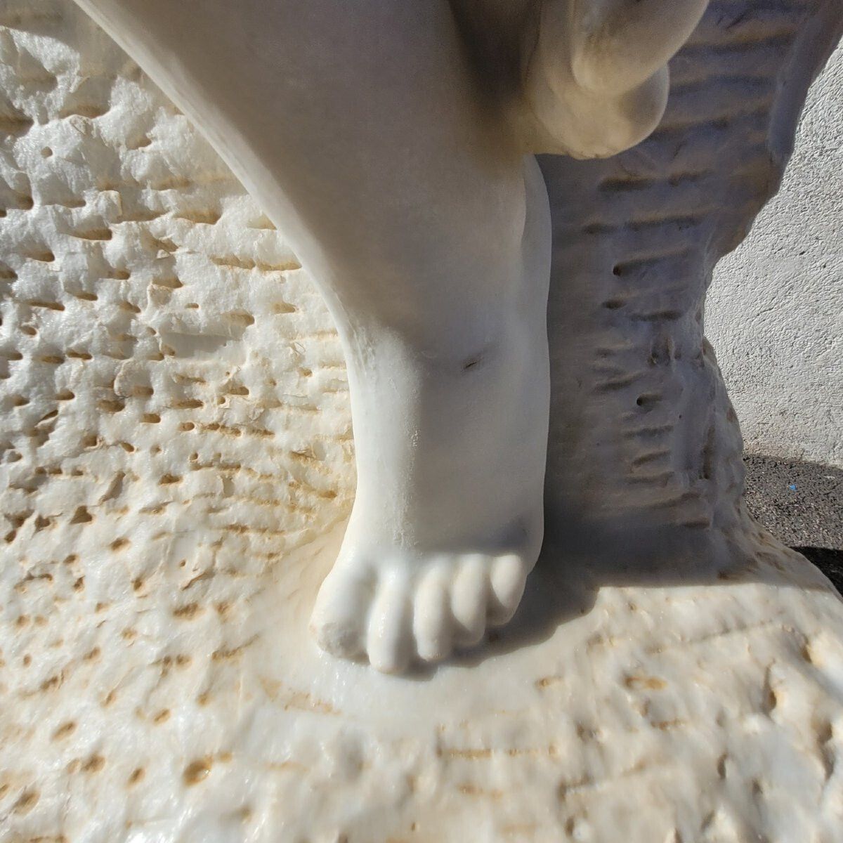 Large Bather On A Rock, Large White Marble (155cm), Late 19th Century photo 24000.0