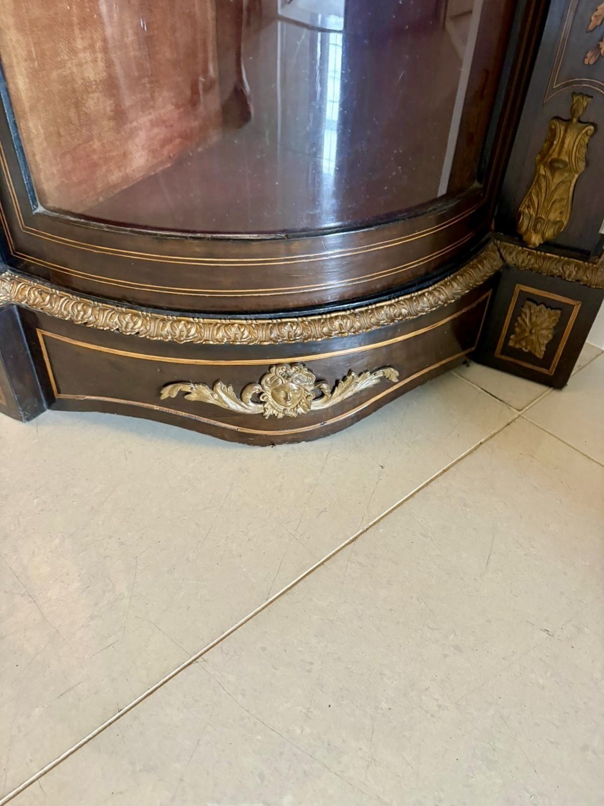 Outstanding Quality Antique 19th Century Ebonised And Inlaid Floral Marquetry Credenza photo furniture