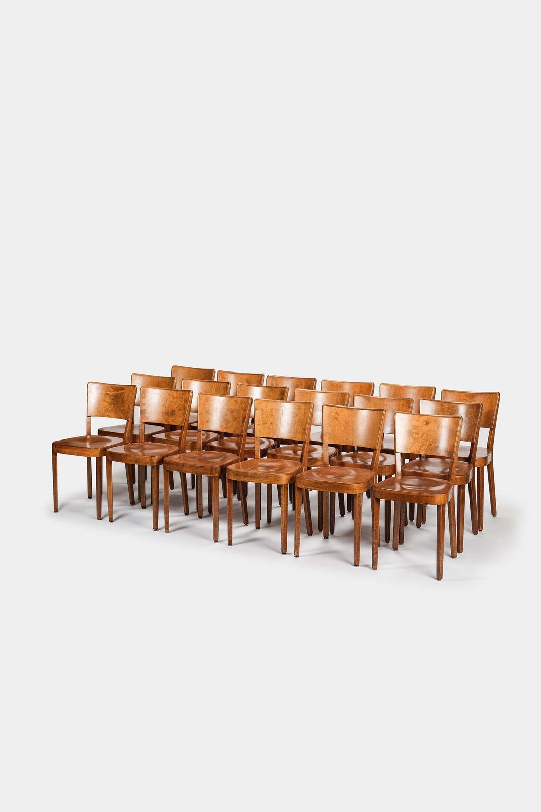 18 Max Ernst Haefeli, Horgen Glarus, 1 790 Wooden Chairs, Switzerland, 1930s