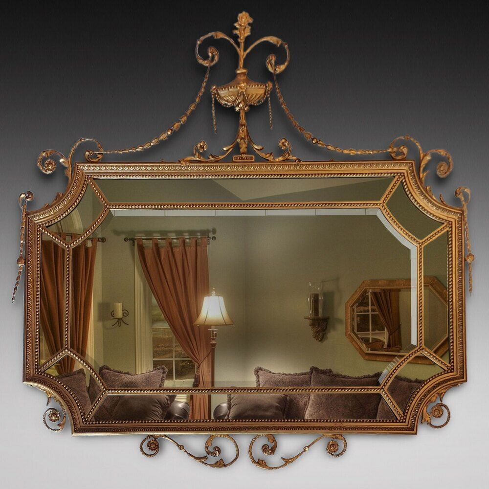 Adam Revival Late 19thc Gilt Gesso Mirror