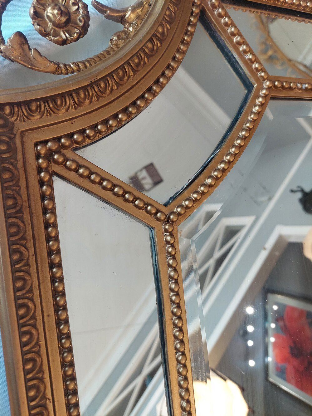 Adam Revival Late 19thc Gilt Gesso Mirror photo for sale