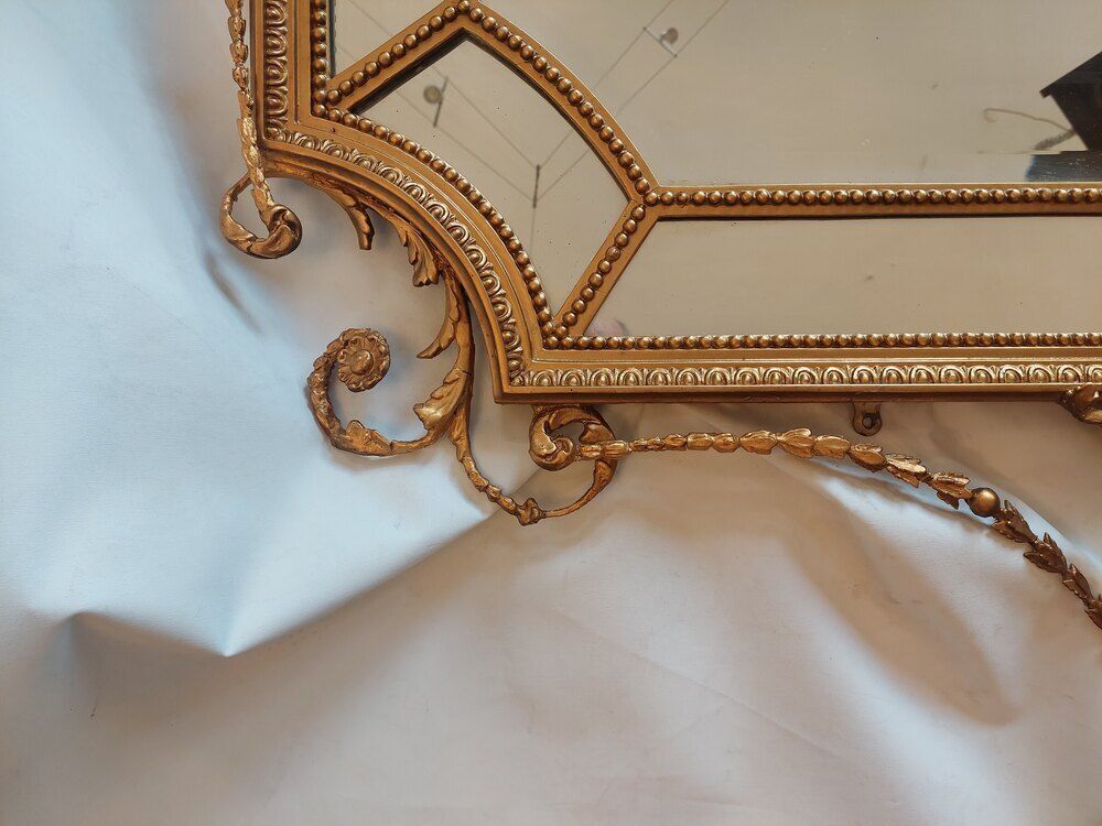 Adam Revival Late 19thc Gilt Gesso Mirror photo vinterior