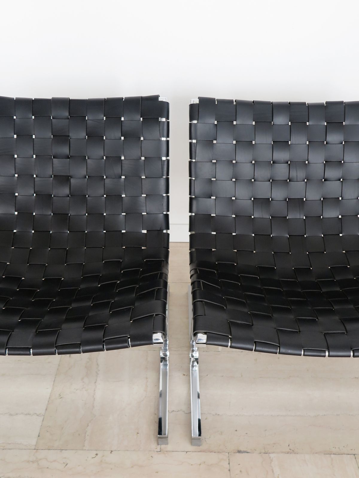 Luar Ross Littel For Icf Midcentury Black Leather Metal Armchairs, Iatly 1965 photo buy